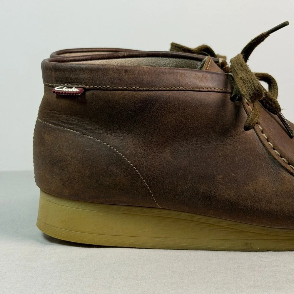 Clarks Stinson Hi Mens 11 Beeswax Brown Leather Moc Toe Chukka Boots 26063364